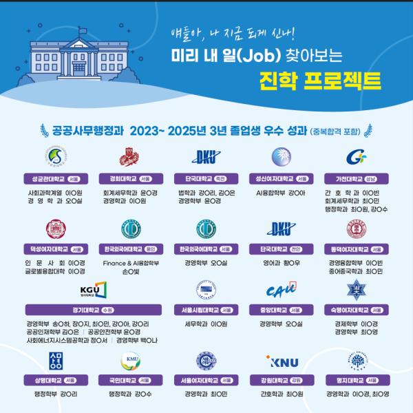 <공공사무행정과!!! 4년제 대학의 성과, 단 3년의 결과물>
